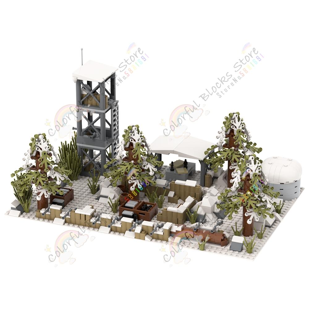 Military Series Modern Warfare Adult Building Blocks Set Toys Weapons Battlefield Outpost Tower Fort Artillery Block Model Gifts