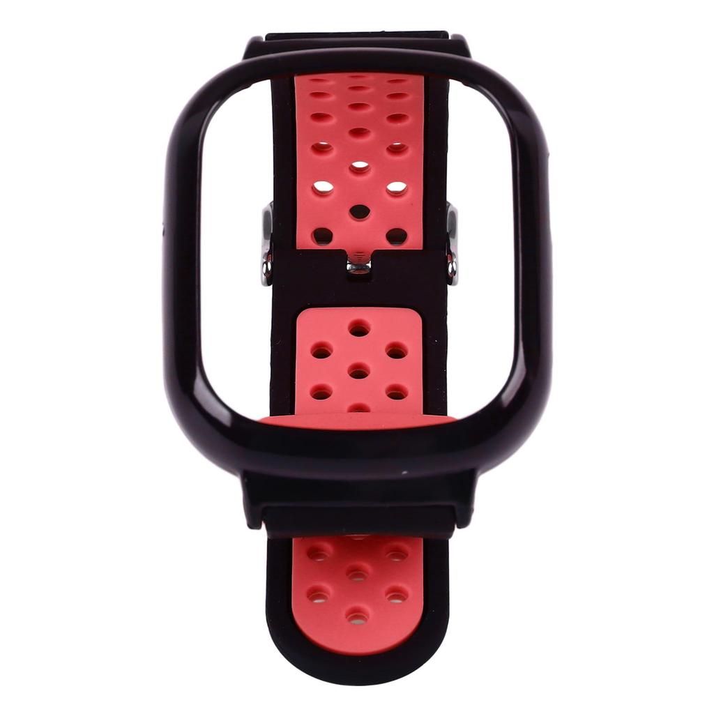 Replacement Watch Band with Case for Honor Watch 4 Silicone PC Multi Holes Adjustable Protective Wristbands Cover Black