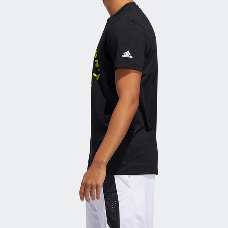 Adidas Summer Basketball Sports Short Sleeve T-Shirt Men Tops Black GK1710