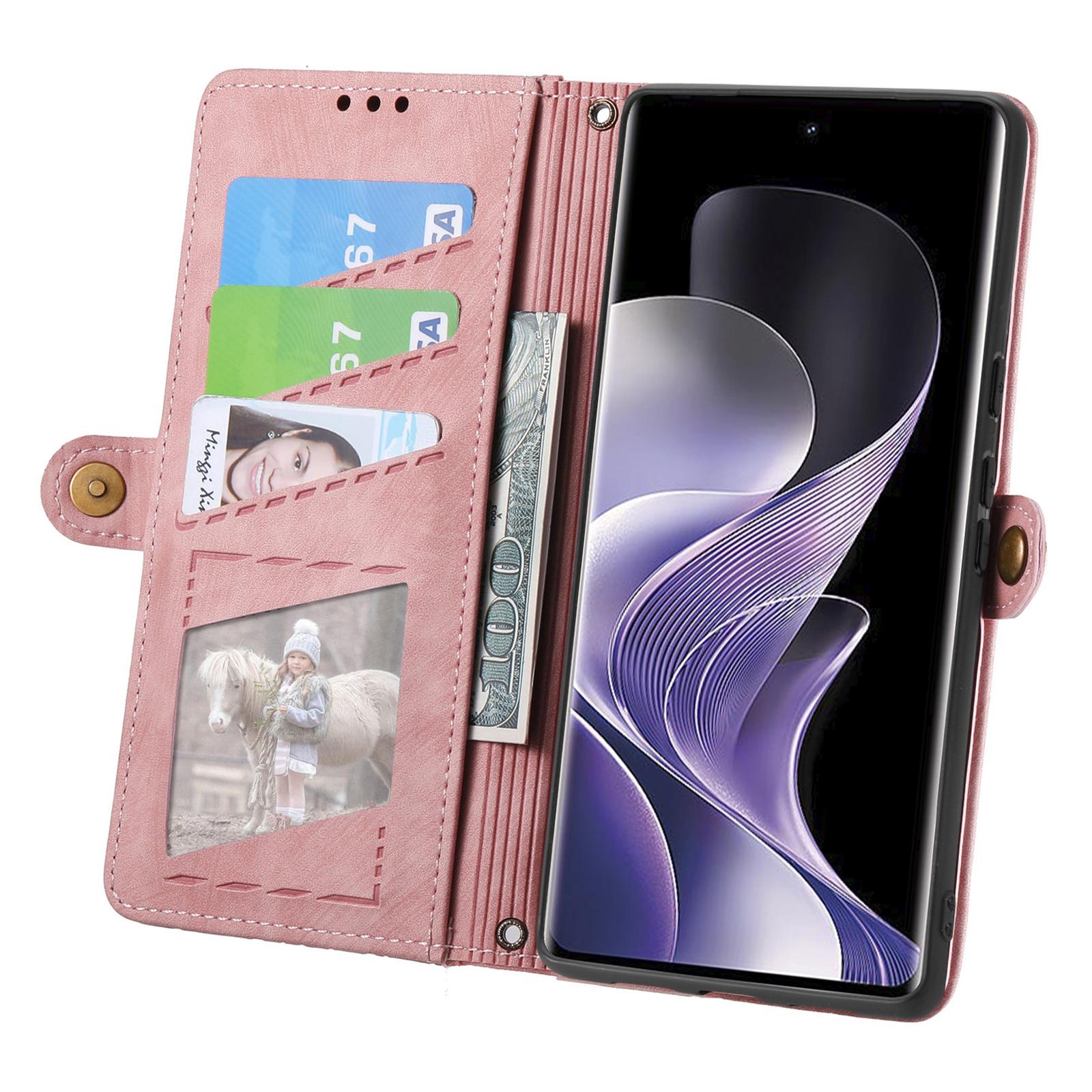 

For TCL 50 Pro Nxtpaper 5G Case Zipper Wallet Geometry Lines Leather Phone Cover Brown