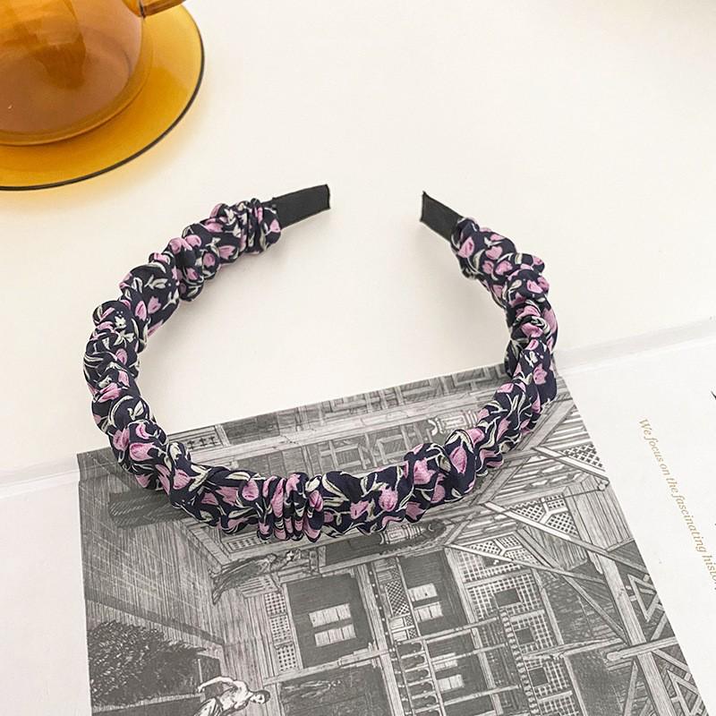 French Retro High Crown Wide-Brimmed Plush Headband for Face Washing and Outings