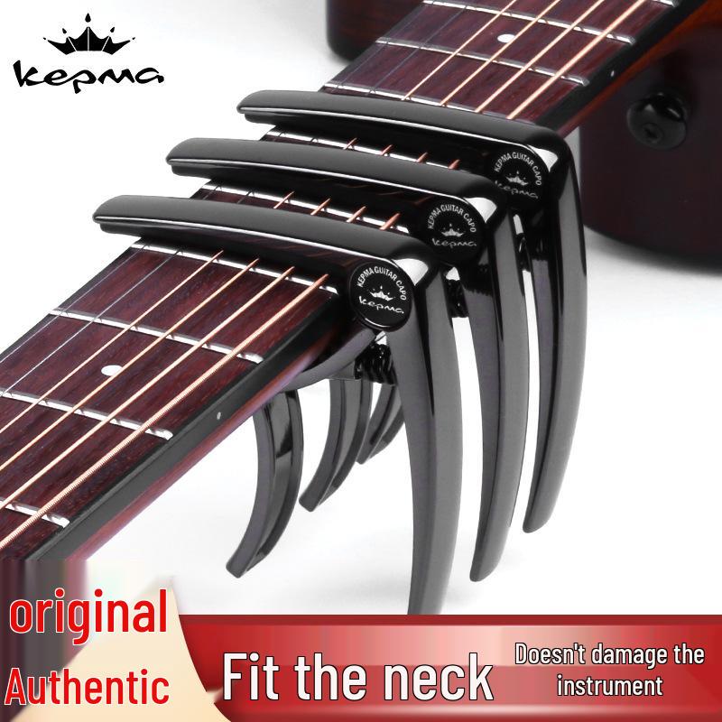 

Kepma Capo for Folk Guitar & Ukulele - Universal Metal Clip Accessory Original Capo + Velvet Bag