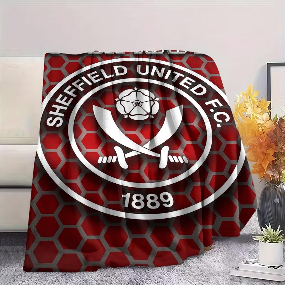 1PC Custom Name Sheffield United FC Patterned Flannel Blanket Suitable For All Seasons for Home Decor Warmth and Comfort Gifts Holiday Present
