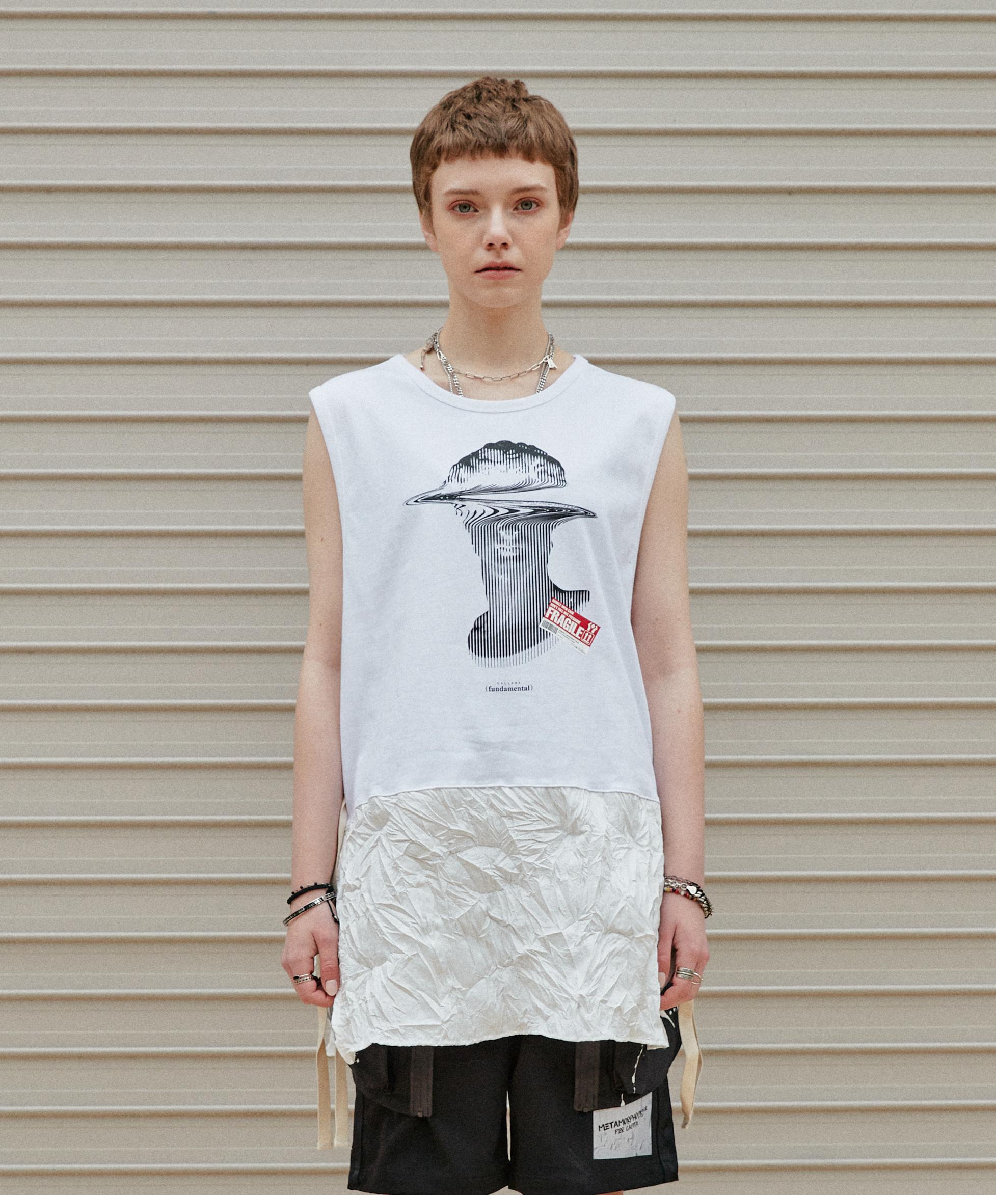 Saek Studio Distort Sleeveless White L