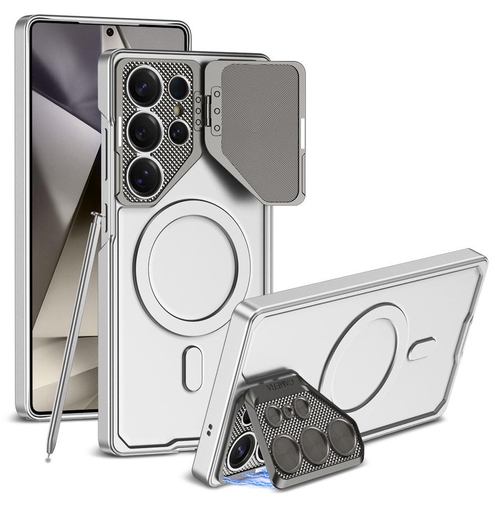 Suitable for Samsung S25u Bracket Mobile Phone Case S24 Ultra Thin Magnetic Absorbing Wireless Charging Lens Protection