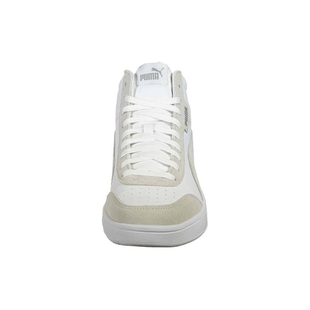Puma Court Legend Two-Layer Cowhide Comfortable Versatile Wear-Resistant Lightweight Mid-Top Sneakers Unisex Sneakers White Gray 373750-02