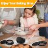 4-inch mini tart molds nonstick carbon steel removable-bottom daisy-edged round baking pan black 8PCS