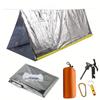 Kit Tenda Bivacco di Sopravvivenza Rifugio di Emergenza per 2 Persone Tenda Tubolare in Mylar Sacco a Pelo Impermeabile Esterno SOS Coperta Termica Riutilizzabile