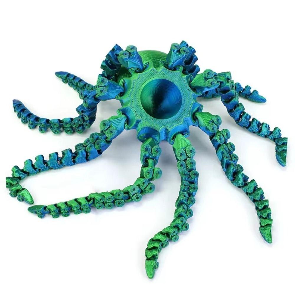 Eco-Friendly Material Articulated Octopusfish Jointed Body Poseable Tentacles  Living Room Decor