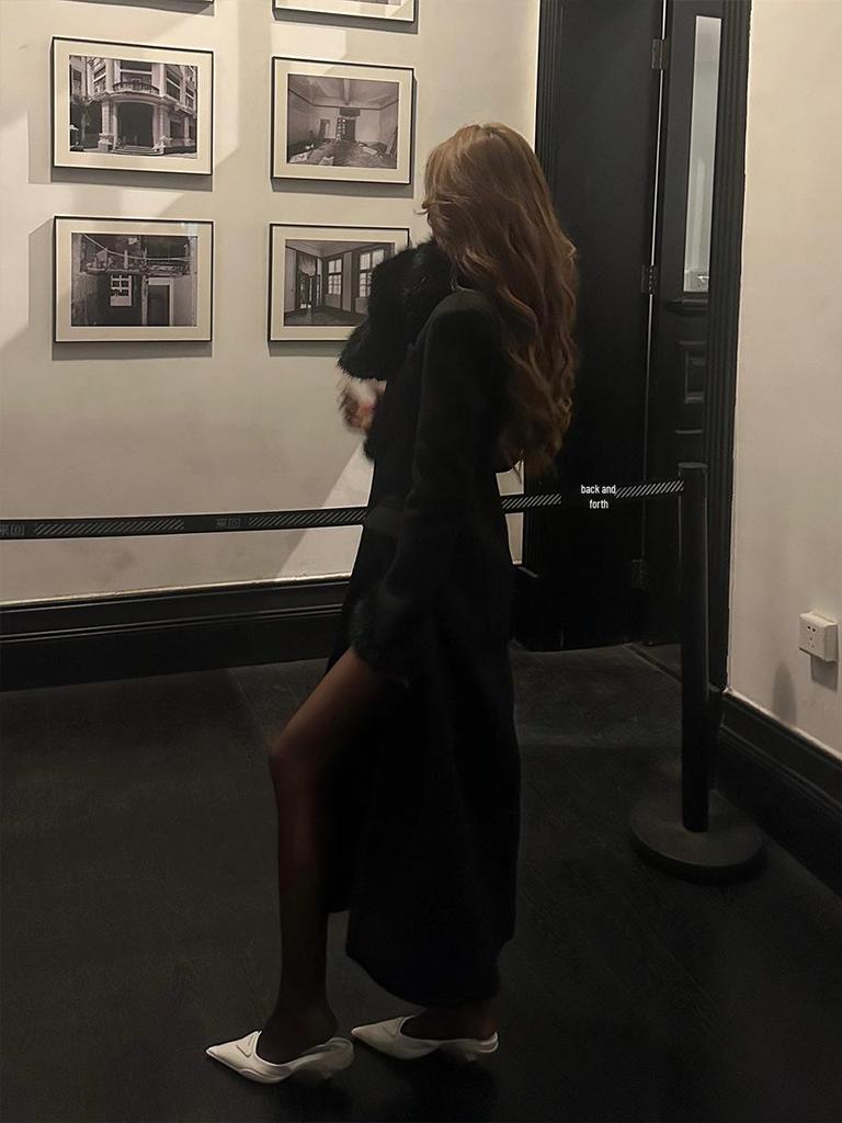 Women's Elegant White Wool Coat - Slimming High-End Winter 2024 Down Liner