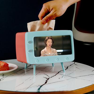 Taschentuchbox TV-Form Handyhalter Spender Aufbewahrung Serviettenbox Organizer Mit Handyhalter Für Zuhause Hotel