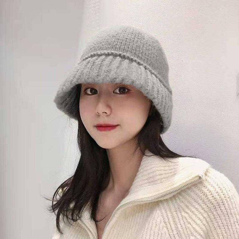 Knitted Fisherman Hat Korean Fashion Versatile Woolen Hat Korean Style Warm Ear Protection Small Basin Hat Showing Face