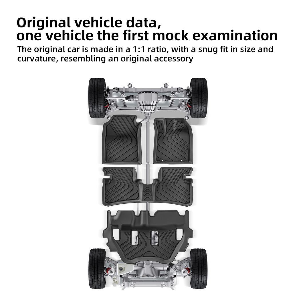 Smabee Right Drive for Honda BR-V 2022-2024 Fuel Version TPE 3D Car Floor Mats Cargo Liner Trunk Pad All-Weather Accessories