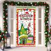 Vánoční potah na dveře Dekorativní závěsná látka Zelený potah na dveře Vánoční dveřní závěs Novoroční tapiserie Potah na dveře Pozadí