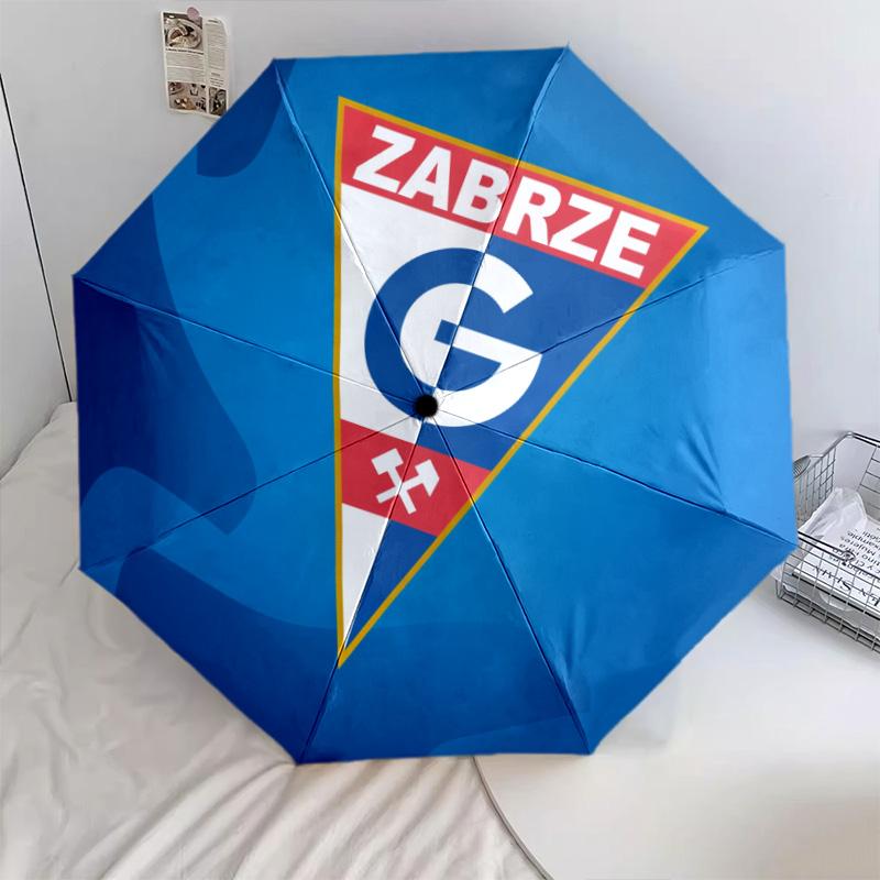 Górnik Zabrze Muster, automatischer Klappschirm, tragbares und faltbares Design, 8 Speichen, ein Weihnachts- oder Geburtstagsgeschenk.