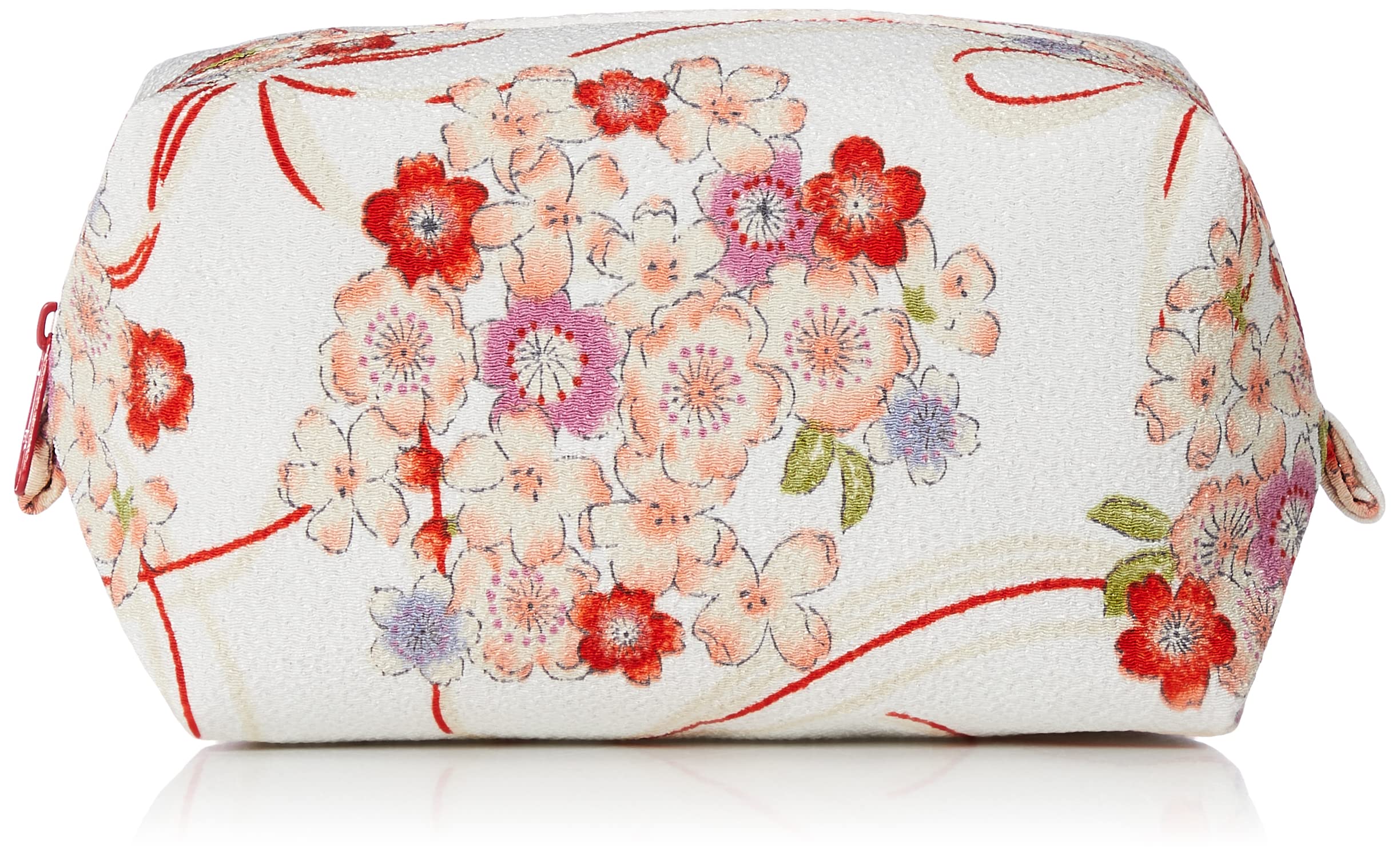 

Wa KOMONO Komon Kobo Uni Made in Futago Chirimen Japanese Pattern Extra Large Balloon Pouch Free Size (0114-5) Seni, Japan, [Sakura Knot, White],