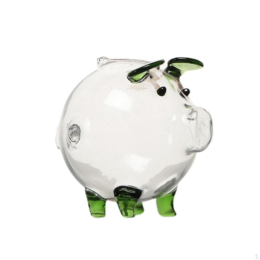 Piggy Creative Holder Clear Saving Pot Cute Animal Pig Money Bank Jar for Tabletop Home