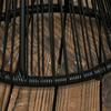 Runder Beistelltisch, Rattan-Beistelltisch, Hohlzylinder-Design Couchtisch mit Glasplatte für Terrasse, Garten, Balkon Schwarz