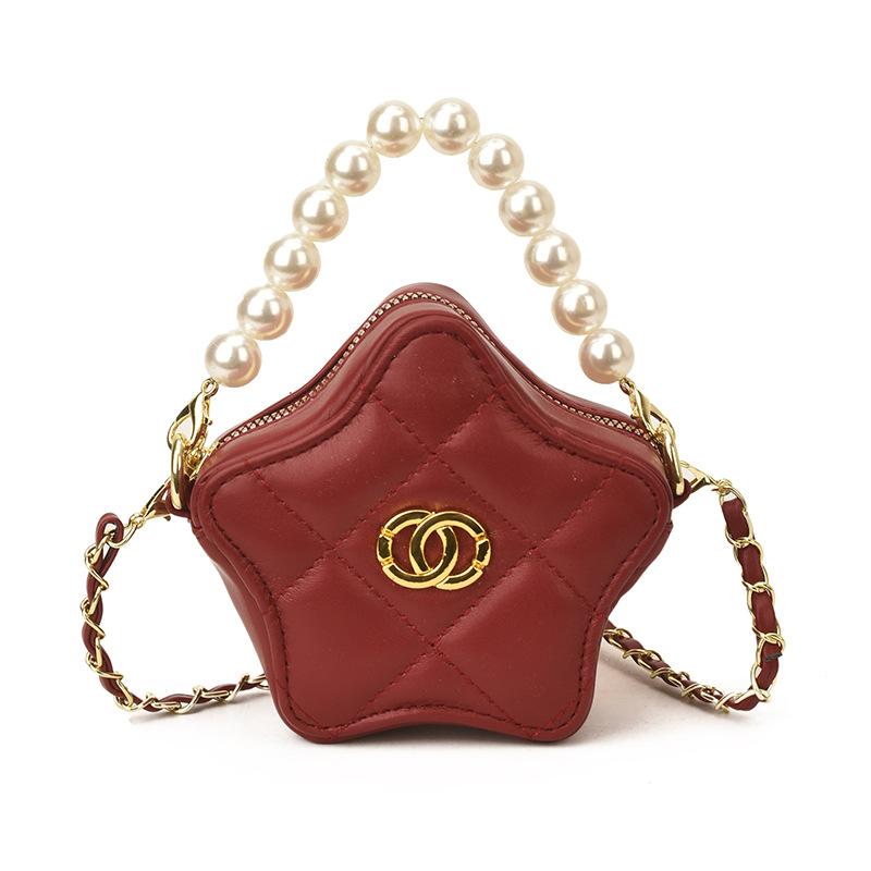 Fashion Chain Girls and Boys' Star-shaped Single-shoulder Bag with Pearl Handles