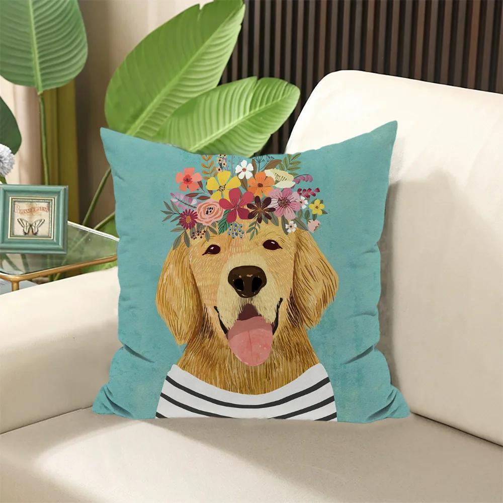 Tierischer Kissenbezug mit Blumenfreunden  ×  Gefüllte Kissen Dekorative Kissen für Sofa Kissenbezüge Elegante Raumbezüge Schlaf