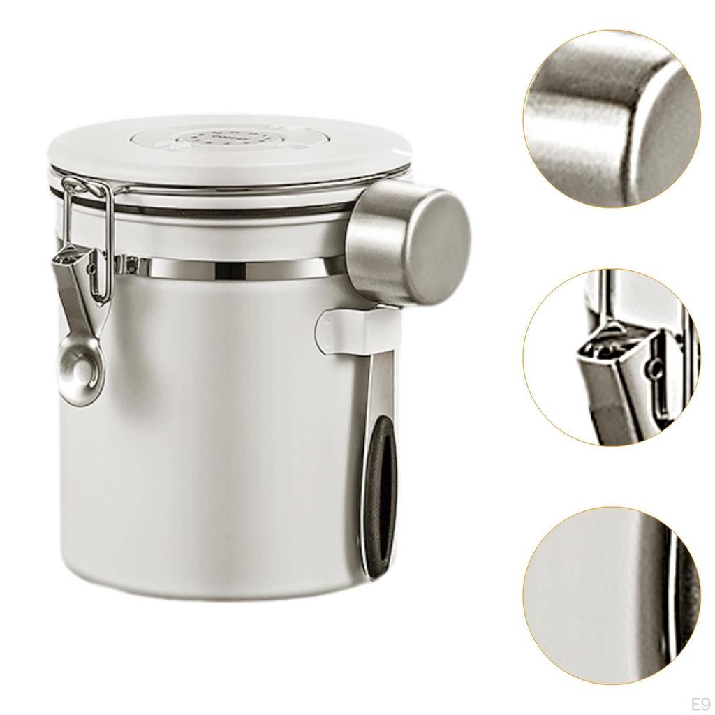 Coffee Canister Airtight Storage Container Stainless Steel Bean Jar with