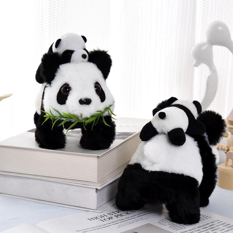 Electric Musical Walking Panda Plush Toy - Wagging Tail Electronic Pet for Kids