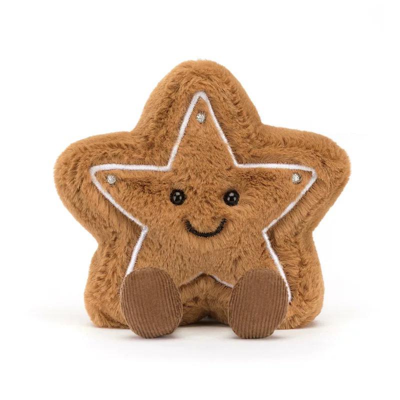 Niedliches Lebkuchenhaus Lebkuchenstern Lebkuchenbaum Plüschtier Weiche PP-Baumwolle Gefüllt Festival Dekoration brown