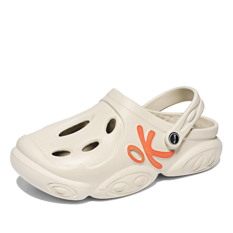 

Мужские тапочки с закрытым носком, новинка 2024 года, летние сабо, модная уличная пляжная обувь, мужские сандалии из ЭВА на легкой платформе, шлепанцы 46 хаки