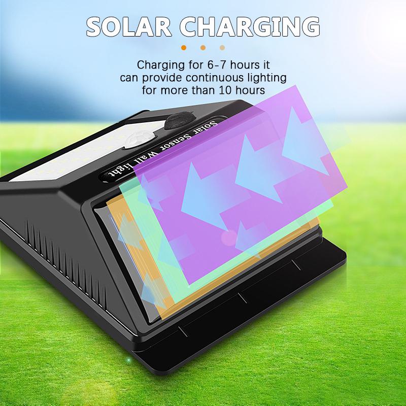 Outdoor PIR Motion Sensors Waterproof Light Modern LED Solar Wall Lamp Courtyard Decoration Lights porch Garden Fence Path Light