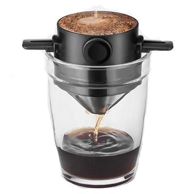 Portable Reusable Drip Coffee Maker with Plastic and Glass Infuser Stand