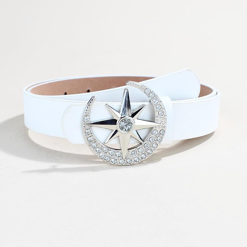 Women'S Star Buckle Belt Y2K  Moon Luxury Bling Sequin Punk Metal Buckle Belt  Waistband Jeans Pants Party Belt