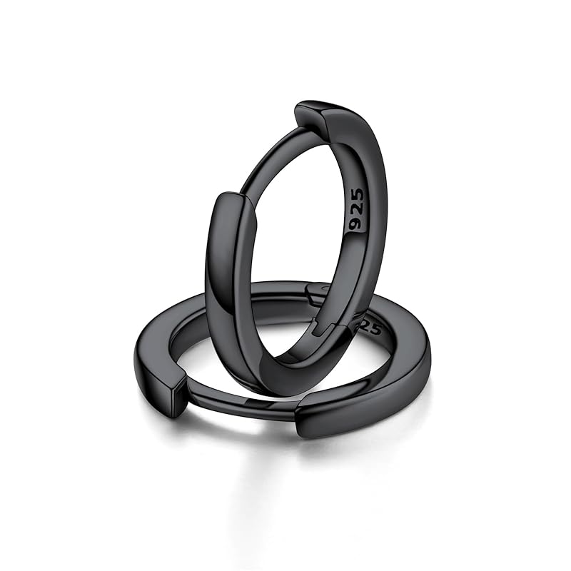 

FaithHeart hoop earrings ladies silver 925 ring earrings Smaller Compatible with metal allergies hoop earrings mens Zircoa Leave it on simple set of 2