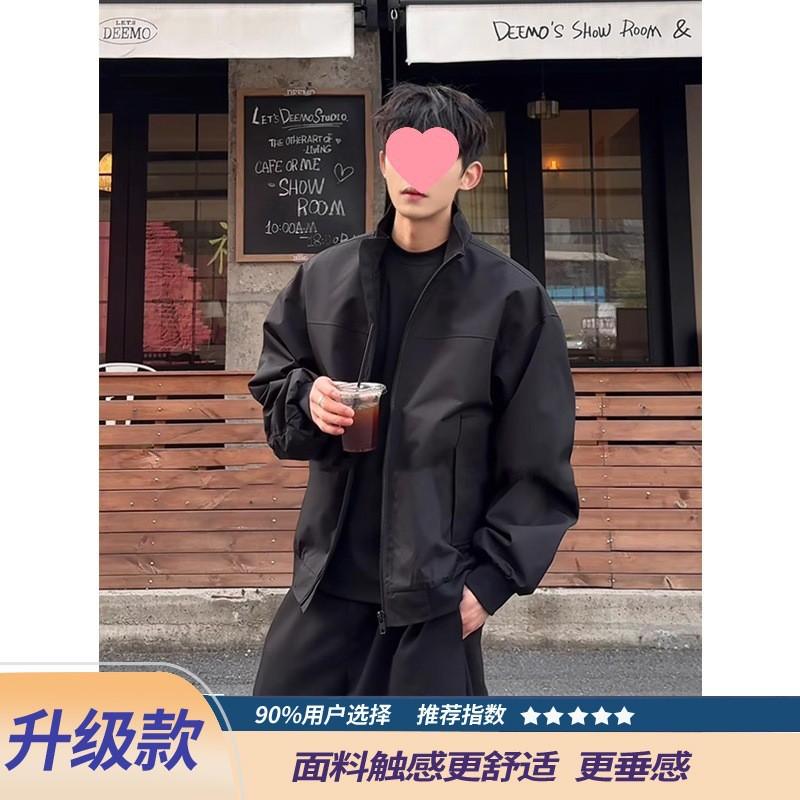 Mens Lightweight Utility Jacket Outdoor Windproof Workwear Baseball Style Short Coat With Hood