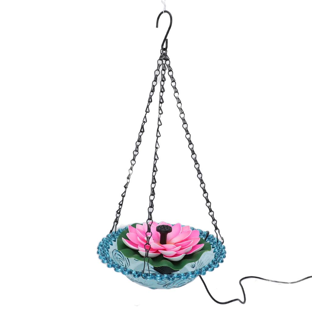 Hanging Bird Bath with Solar Fountain Pump Multi Functional Basin Solar Powered Water Fountain Pump