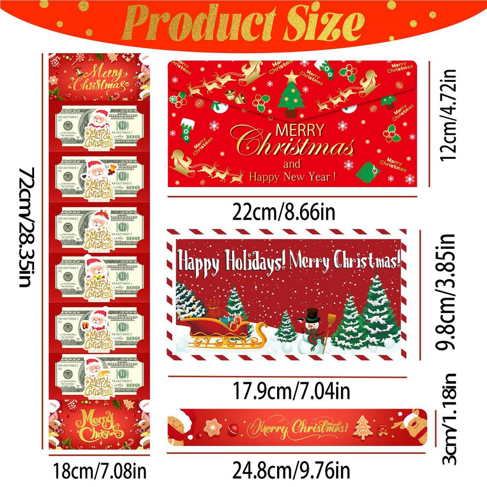 Money Holders For Christmas Party Favor Christmas Santa Cash Envelopes With 6 Slots For Men Women Girls Youth Teens Wife Husband