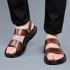 Fashion Summer Men's Comfortable Open Toe Soft Soled Sandals Fashionable Outdoor Men Breathable Sleeves Non Slip Thick Soled Beach Shoes