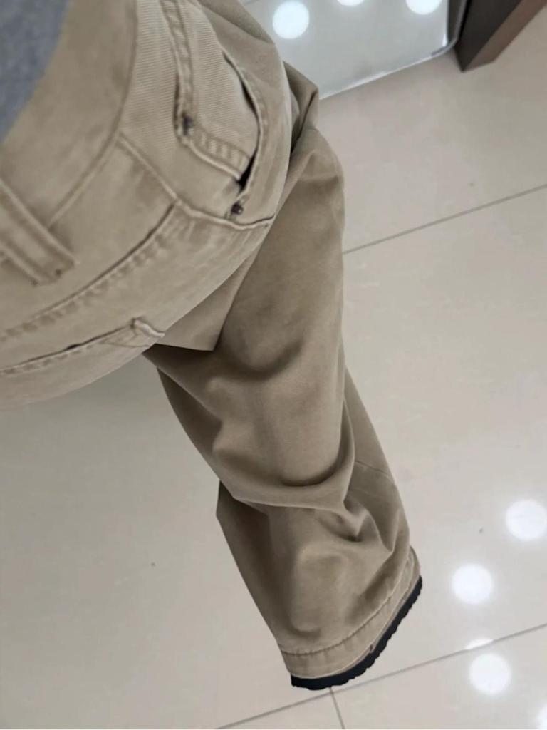 Women's High-Waisted Khaki Wide-Leg Jeans, Autumn 2025 New Style, Slimming Straight Fit Casual Pants