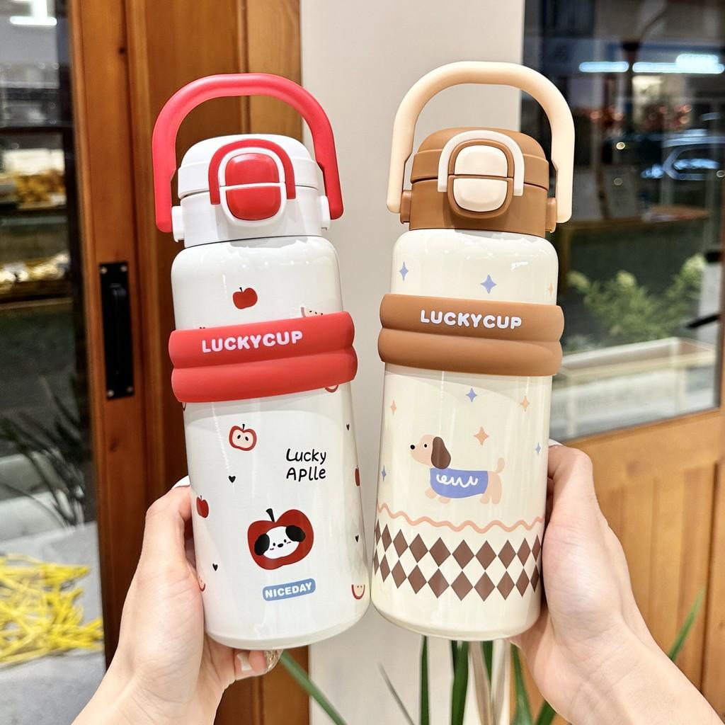 Kids Cartoon Stainless Steel Insulated Cup With Handle For Children And Students