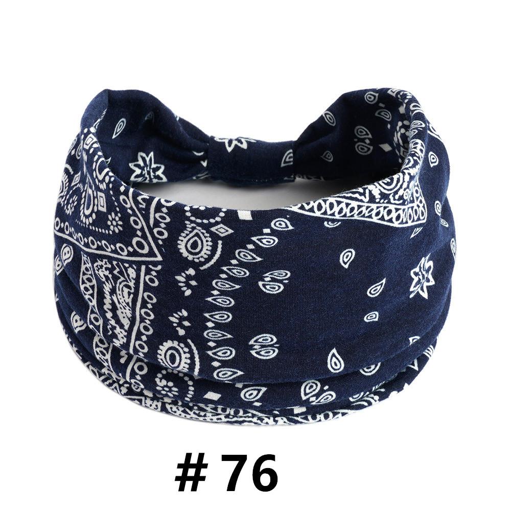 Cashew Print Headbands for Women Wide Boho Turban Headwrap Cotton Knot Elastic Hairbands Bandeau Sport Workout Hair Accessories
