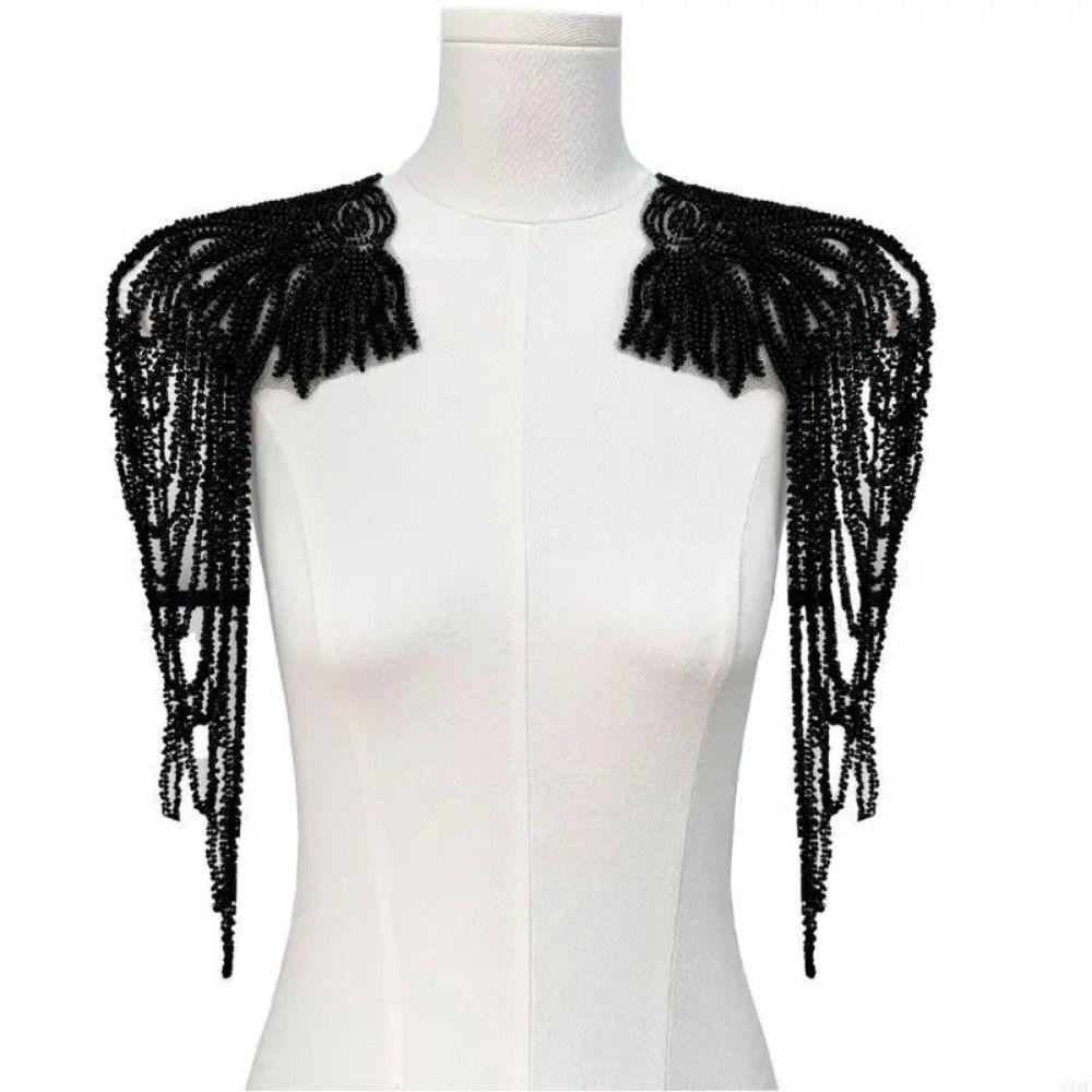 2Pcs Long Tassel Chain Sequin Shoulder Ornaments Glittering Shoulder Wrap Stage Performances
