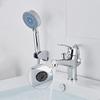Brass Washbasin Faucet Deck Mounted Multifunctional Bathroom Faucet with Handheld Shower Head Hot and Cold Water Sink Tap