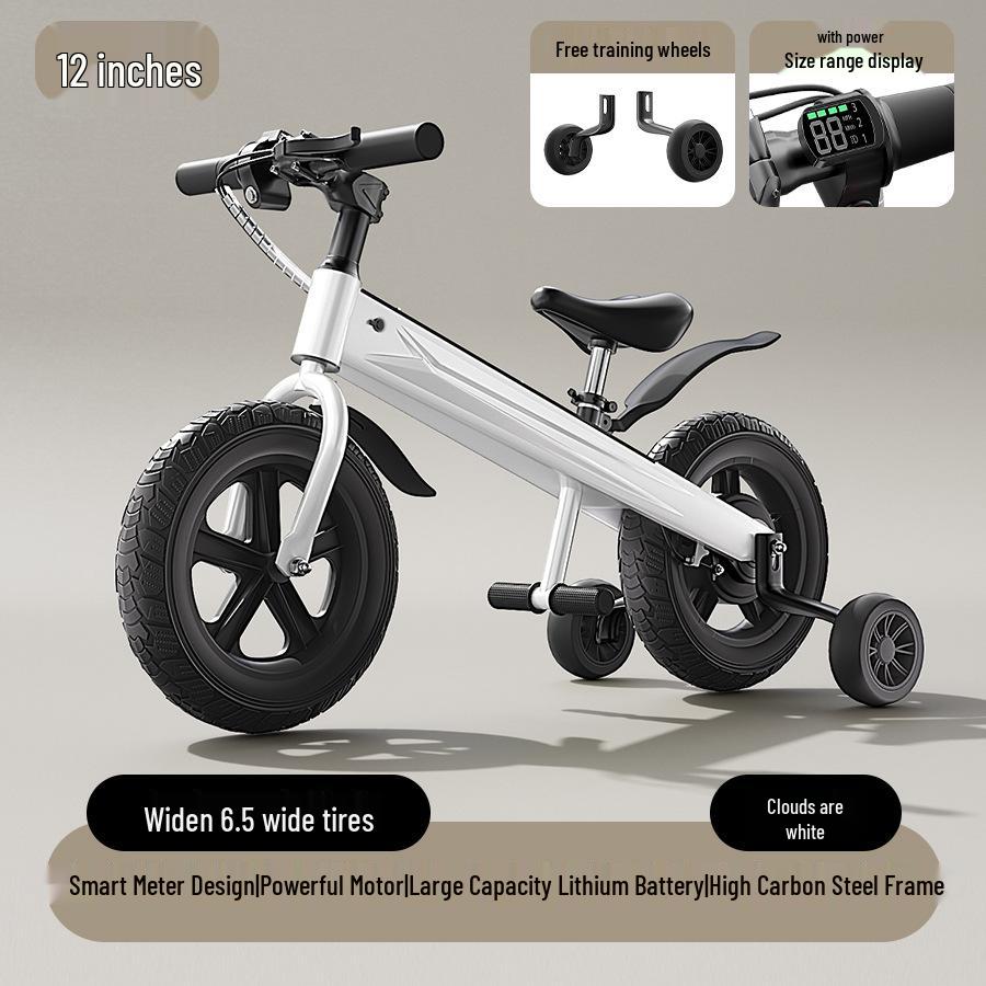 Adjustable Electric Kids' Bicycle for Ages 3-12 - Suitable for Boys and Girls