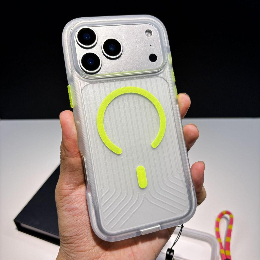 Luminous Magnetic Anti-slip Strip for Apple 17PROMAX iPhone16 Matte Soft Case