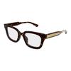 Optical Glasses Integrated Nose Pads Acetate Rectangular Women's 002 (Havana Frame/clear Lens) 52-20-145 Dust Bag + Glasses Case (random Color)