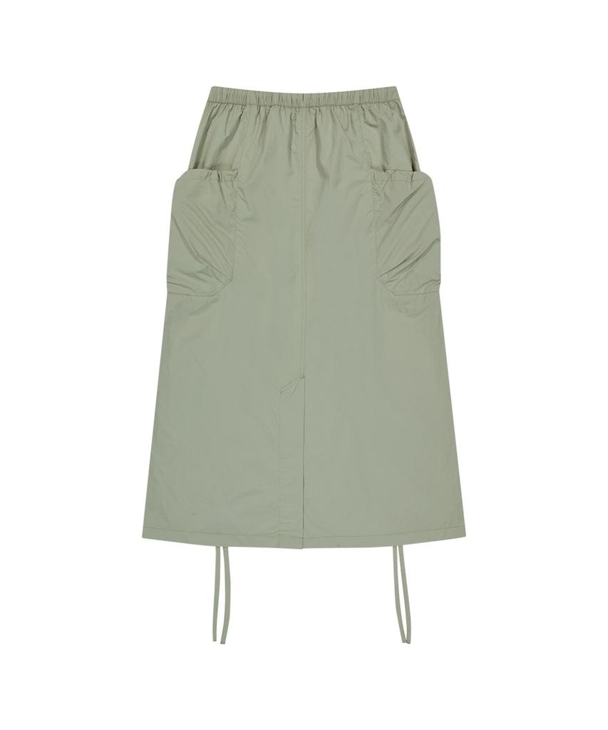 OFFGRID Nylon Shirred Panel Skirt - Light Khaki