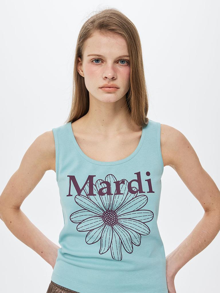 [mardimercredi] TANK SCOOP NECK FLOWERMARDI MINT PLUM