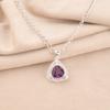 Amethyst Gemstone 925 Sterling Silver Jewelry Fashionable Zircon Pendant 0.99" CZP-8-12