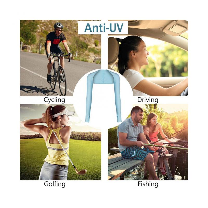 Pár chladivých návleků na paže pro dámy v létě, ochrana proti slunci, UV ochrana s otvorem pro prsty na golf, řízení auta, jízdu na koni, rybaření