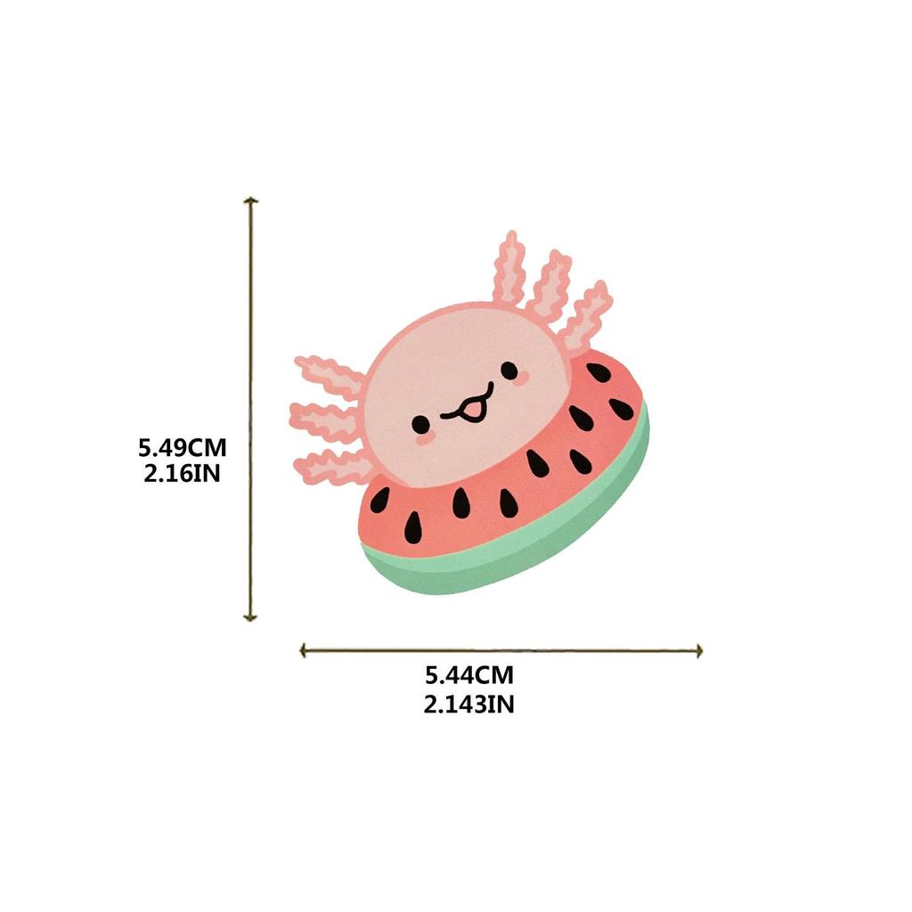 50 Cute Axolotl Cartoon Stickers for DIY: Suitcase, Laptop, Water Bottle Decoration