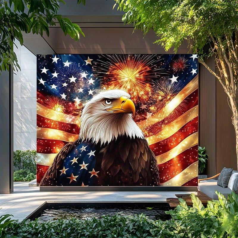 Patriotic Eagle Tapestry Living Room Decoration Independence Day Party Patriotic Theme Room Decoration